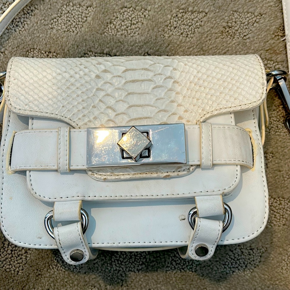 Zara white snakeskin shoulder bag